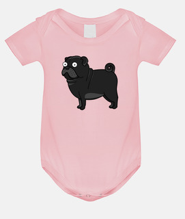 Body dise&ntilde;o Perro Pug Carlino Negro