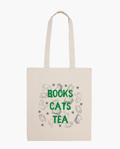 Bolsa Books, cats, tea - Tote