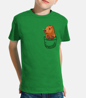 bolsillo lindo capibara - camisa de niños