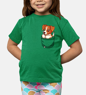 bolsillo lindo jack russell terrier - camisa de niños