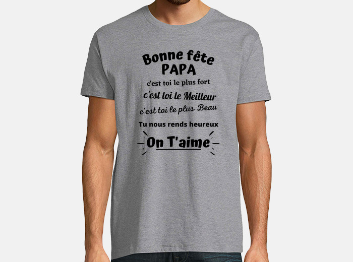 T shirt bonne fete papa hot sale