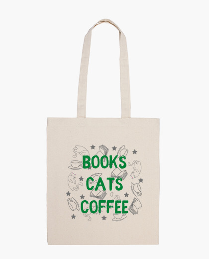 Books, cats, coffee - tote bag