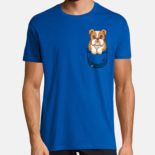 Tee Shirt Bouledogue Anglais Mignon De Poche Chemise Homme Tostadora Fr