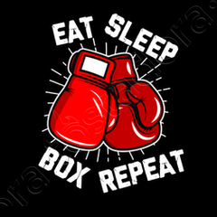 Kids / Childrens T-Shirt Boxer Boxing S-XXL Eat Sleep Box REPEAT 
