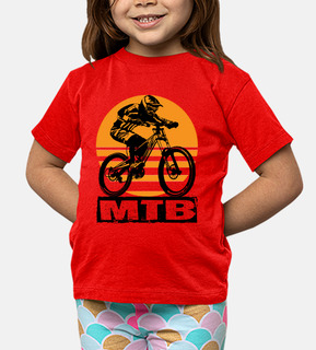 boy, short sleeve, red, mtb, bike