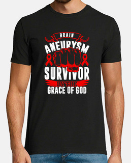 Brain Aneurysm Survivor By The Grace Of God Awareness Strong Warrior Red Ribbon Gift