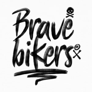 brave bikers brush black T-shirts