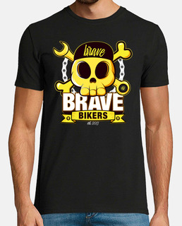 Brave Bikers Funny Skull Black