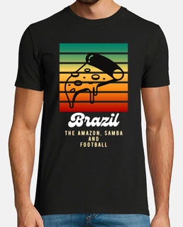 Brazil the amazon samba football funny text retro sunset
