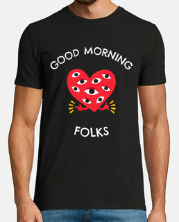 buenos días amigos diseño de corazón