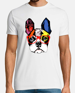 Bulldog Francés con gafas rojas