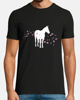 caballo y flores de cerezo