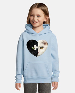 Cadeau Chat Noir et blanc cœur puzzle