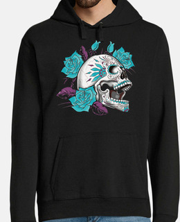 Calavera Catrina Blue Roses 1