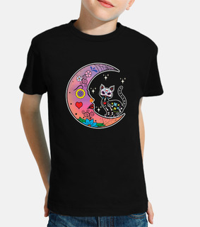 calavera de azúcar gato luna muertos di