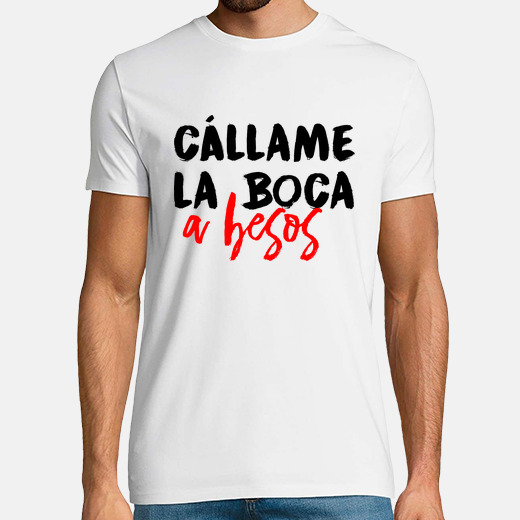 Camiseta callame la boca a besos clara | laTostadora