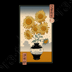 Camiseta camisa de girasol ukiyo e para hombre. laTostadora