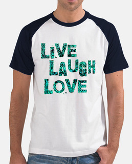 camisa del hombre de amor viva de la risa - turquesa