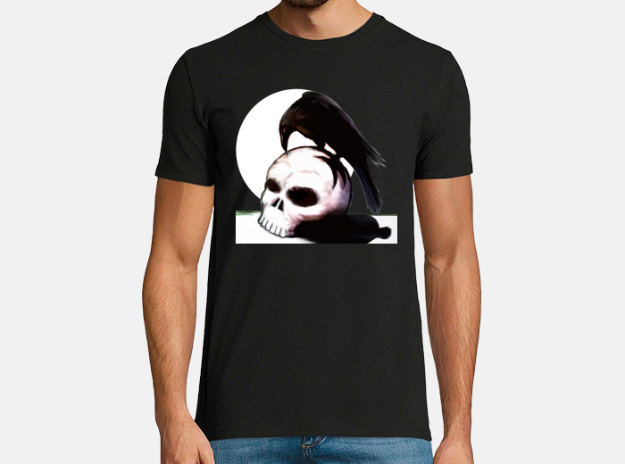 Playera camiseta negra. hombrre. cuervo sobre laTostadora Mexico