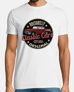 Camiseta 1950s Rockabilly Coches Clásicos