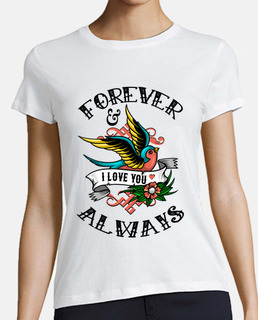 Camiseta Amor Forever And Always Golondrina Tattoo Enamorados Idea Regalo Pareja