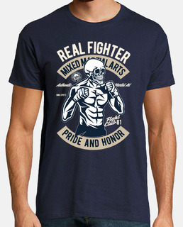 Camiseta Artes Marciales Mixtas MMA Skull Retro 1981 Real Fighter Gym