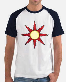 Camiseta beisbol blanco-azulmarino h - Solaire of Astora Praise the sun