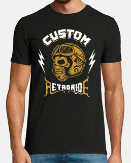Camiseta Biker Retro Skull Motos Vintage Motorcycle Bikers Custom