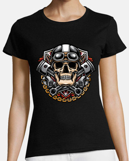 Camiseta Biker Skull American Custom Motorcycle Motos Rockers Vieja Escuela Bikers