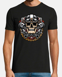 Camiseta Biker Skull Custom Motorcycle Calaveras Rockers Bikers Ride Till Die