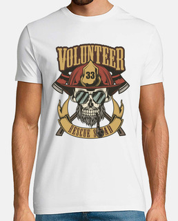 Camiseta Bombero Estilo Retro Vintage Voluntario