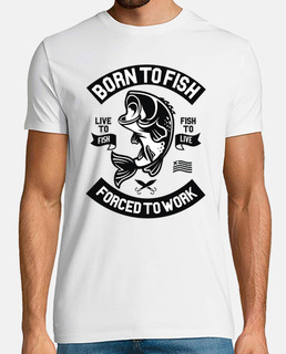 Camiseta Born To Fish  Peces Pesca Pescadores Estilo Retro