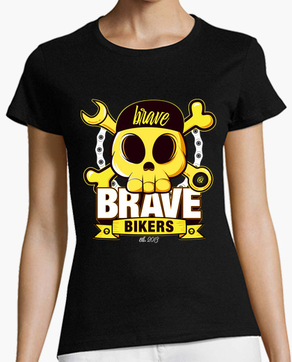 Camiseta Brave Bikers Funny Skull Black
