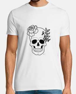 Camiseta Calavera con flores Hombre