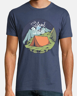 Camiseta Camping Noche Estrellas Montañas