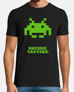 Camiseta Chico Arcade Vintage Invader Verde