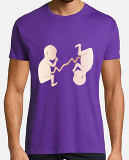 Camiseta color violeta para caballeros Fetos gemelos