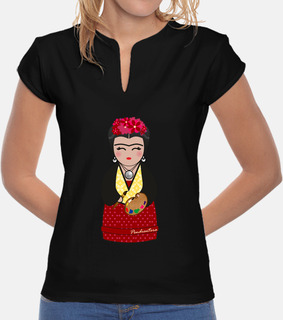 Camiseta cuello mao Kokeshi Frida Kahlo III