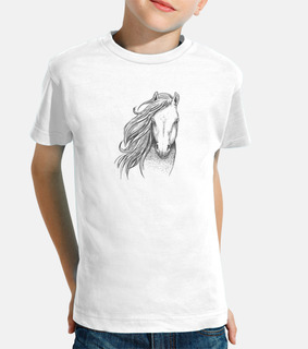 camiseta de dibujo de melena de caballo