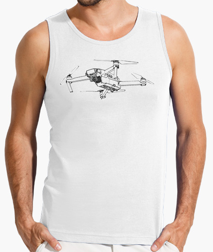 Camiseta de drone  sin mangas, blanca