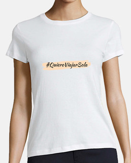 Camiseta de manga corta de mujer logo QuieroViajarSola
