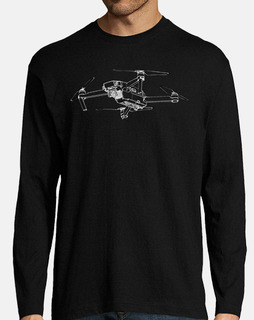 Camiseta de manga larga con drone en pecho