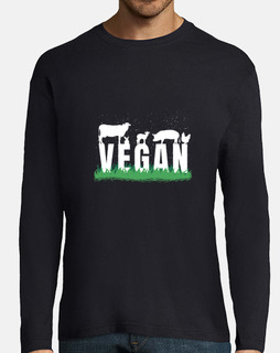 camiseta de manga larga para hombre, los animales veganos son mis amigos, vida sana, comida vegana