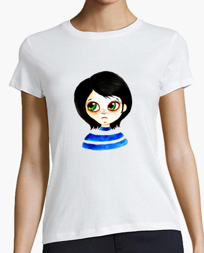 Camiseta DOLL BLUE chica blanca m cor