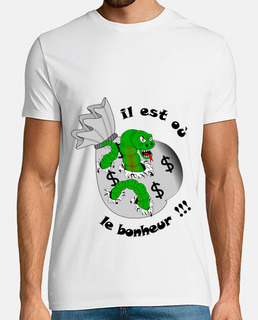 camiseta él es o felicidad negro hombre ver