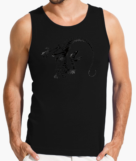 CAMISETA ESQUELETO DINOSAURIO HOMBRE SIN MANGA