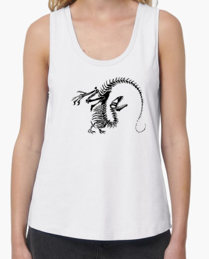 CAMISETA ESQUELETO DINOSAURIO MUJER SIN MANGA