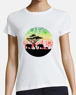 Camiseta Familia Elefantes, Mujer