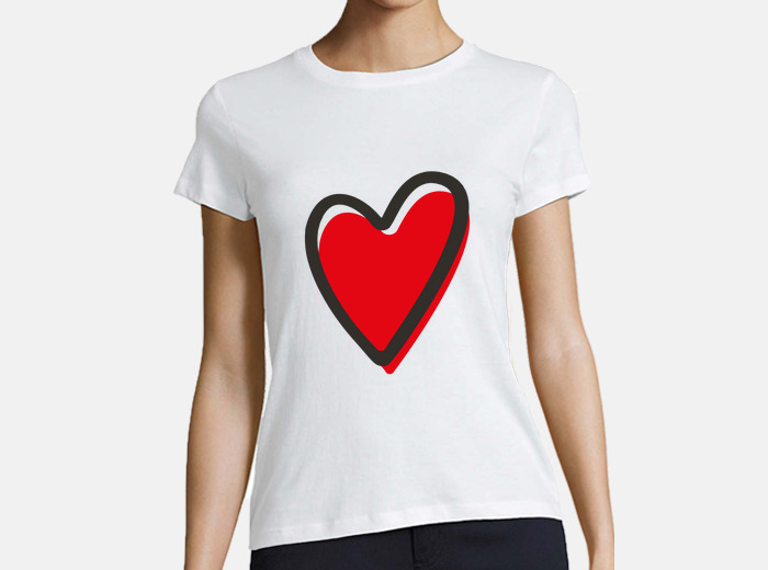 Camiseta blanca con corazon discount rojo