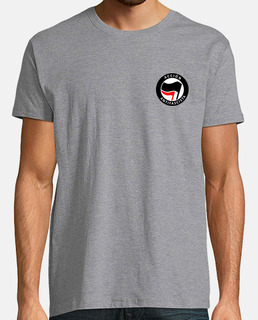 Camiseta gris h - Acción antifascista black flag first
